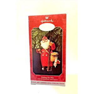 1998 Hallmark Keepsake Collector Club Ornament Making His Way Folk Art Americana